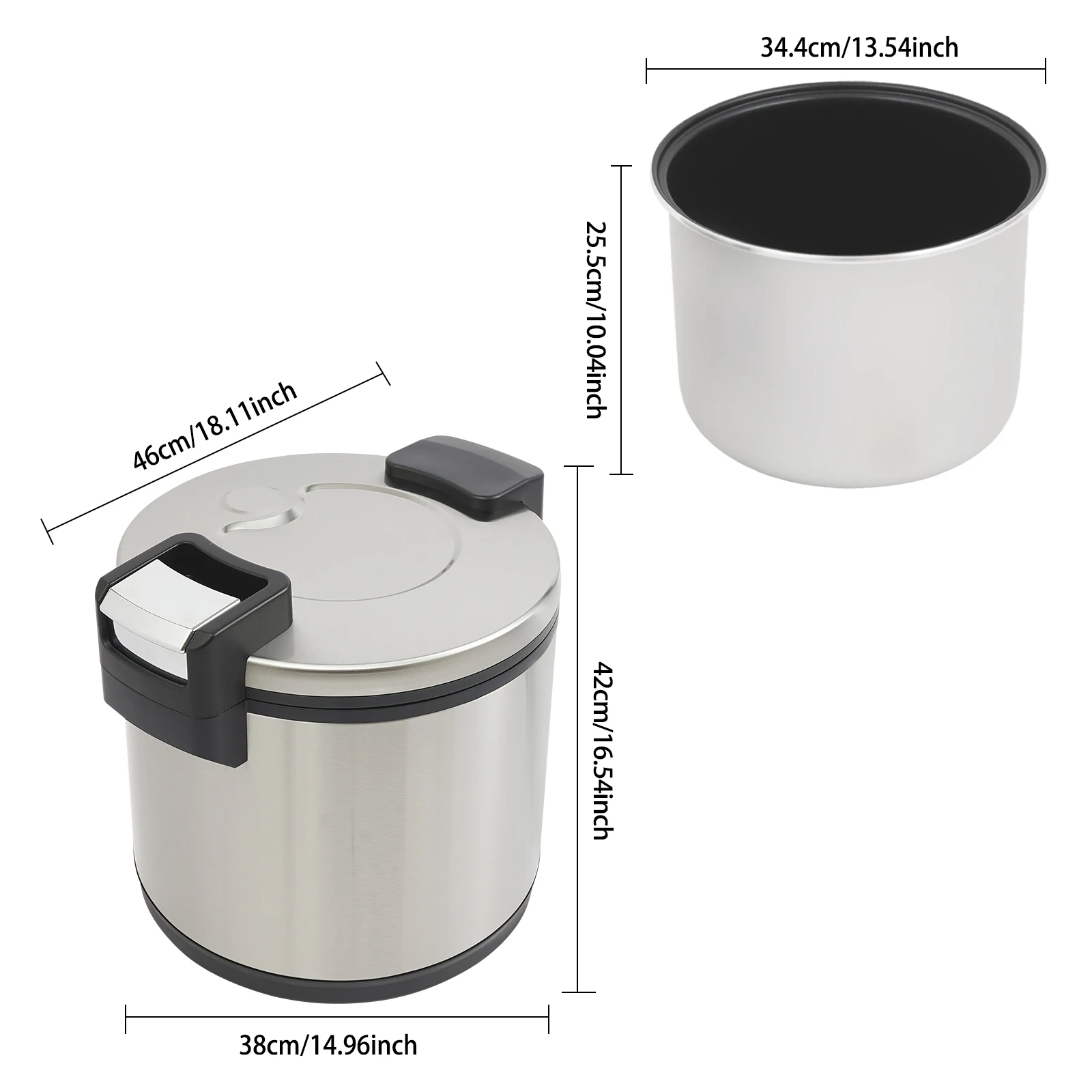 Commercial Rice Warmer 19L 110V Stainless Steel with 2 Temperature Levels for Restaurant Catering