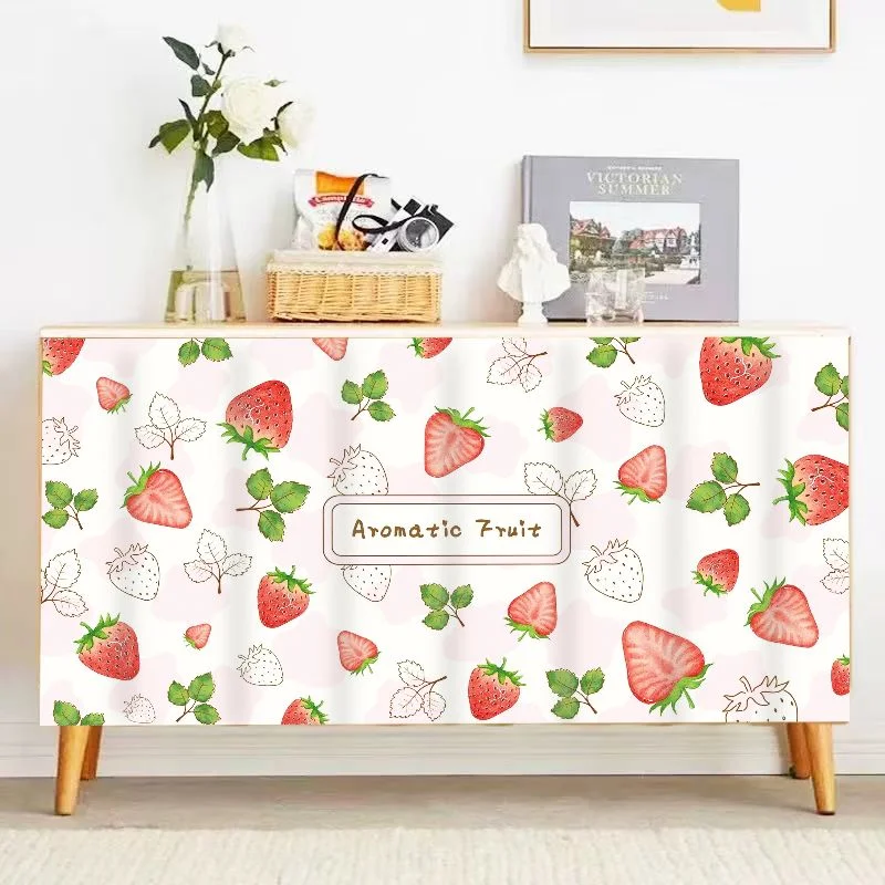 VIKAMA Botanical Cartoon Animal Cabinet Curtain, Dustproof Wardrobe Door Curtain for Cupboard Bookcase Dorm Room Decor