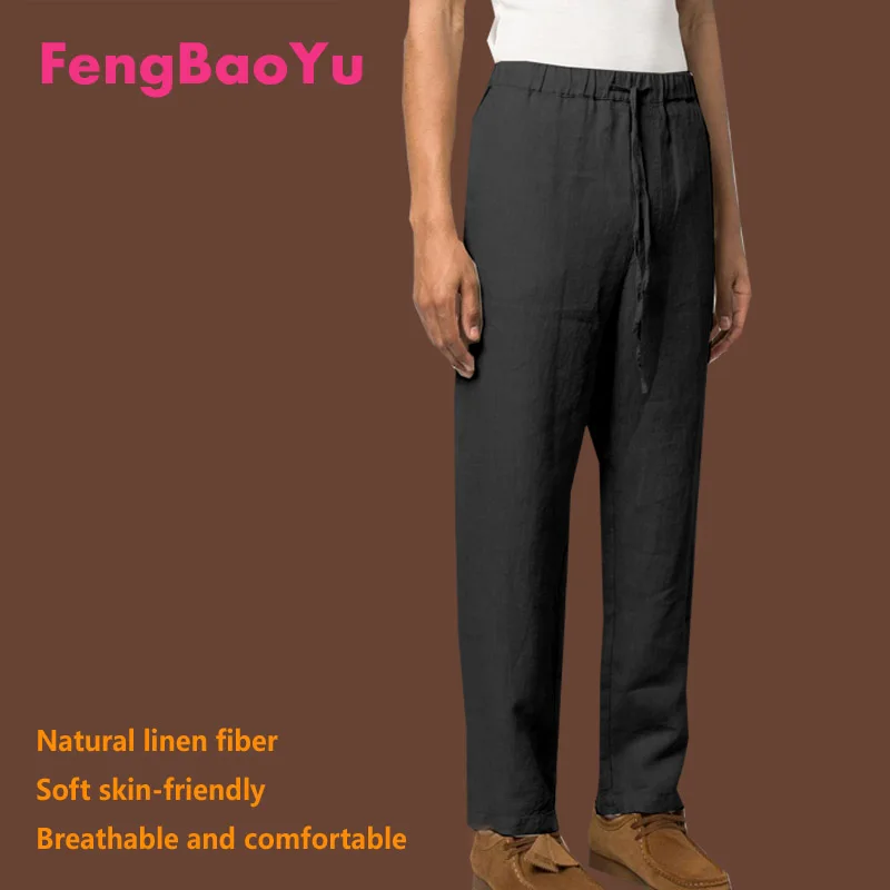 

Fengbaoyu Linen Spring Autumn Men's Trousers are Comfortable Breathable to Wear Travel Jogging Pants 5XL Men Clothing Streetwear