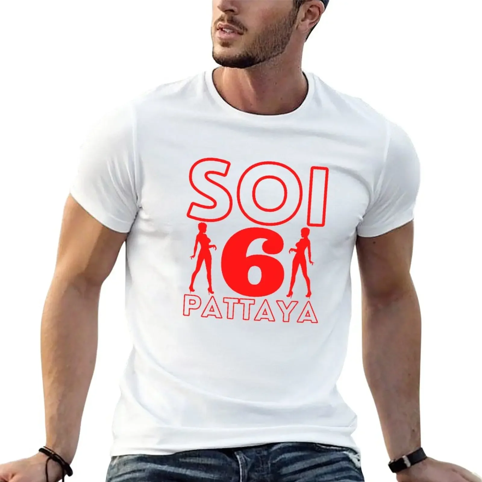 Camiseta negra, ropa de verano, camisetas, camisa con estampado animal para niños, ropa para hombres, camiseta Sin City Soi 6 Pattaya Tailandia, sudadera