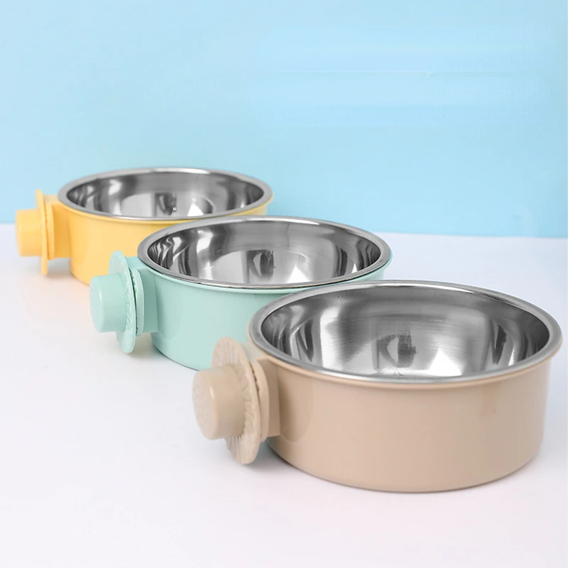 Can Be Hung Dog Bowl Dog Water Bowl with Non-Slip Rubber Base Metal Insulated Stainless Steel Dog Bowls Double Wall Dogs Bowl