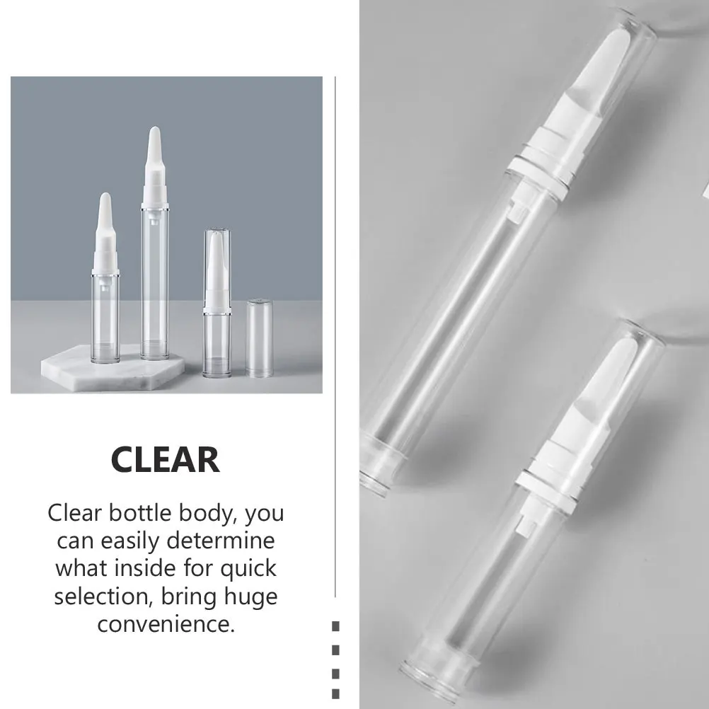 

8 Pcs Eye Serum Bottles Clear Vacuum Containers for Foundation Creams Lotions Hand Portable Travel Size