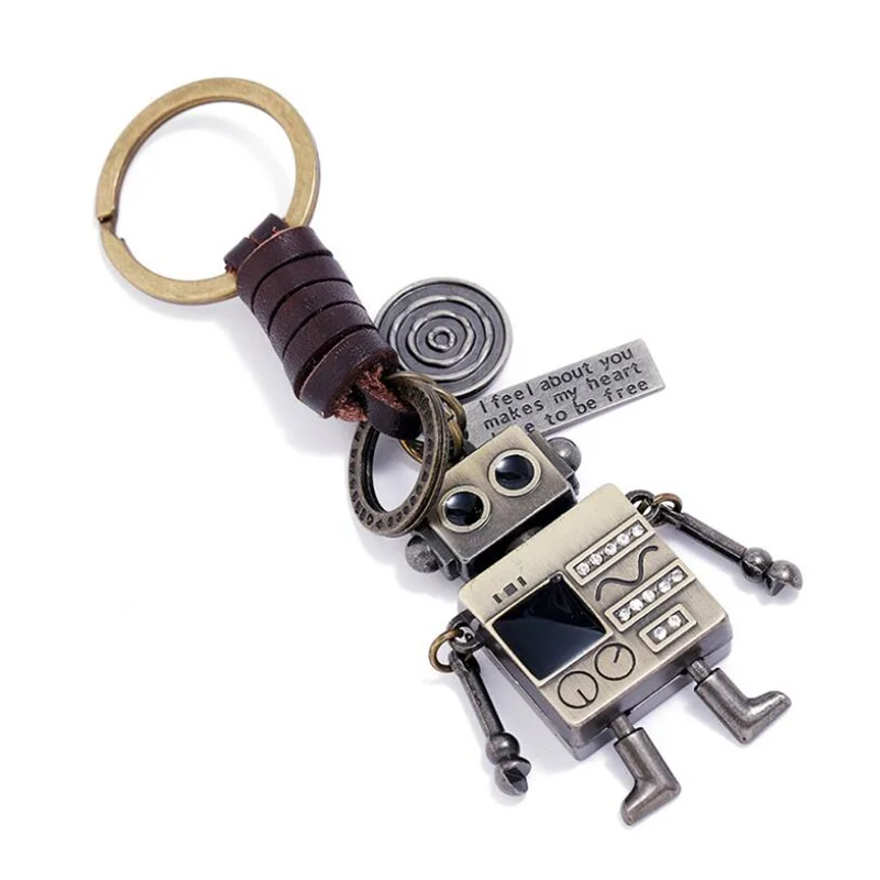 New Keychain Bear Robot Keychain For Women Punk Creed Vintage Jewelry Metal Birthday GiftS