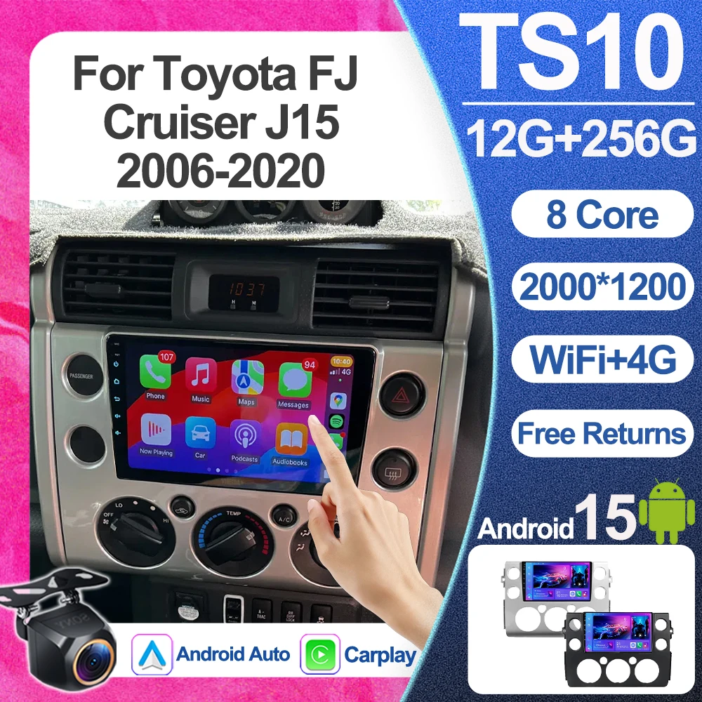 

9 inch Car Radio For Toyota FJ Cruiser J15 2006-2020 5G Head Unit Wireless Bluetooth CarPlay Touch Screen Stereo WIFI GPS RDS