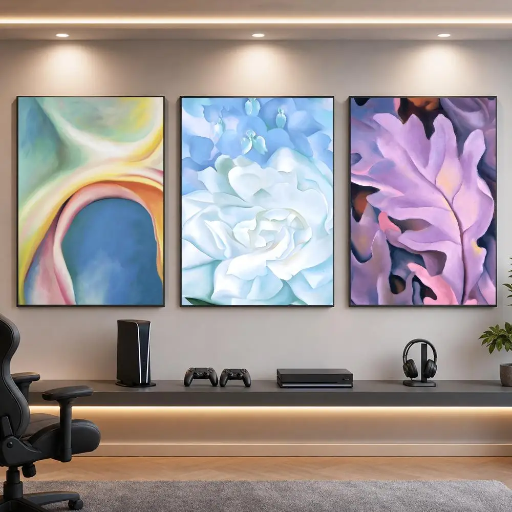 Artist Modern Floral G-Georgia O'Keeffe Poster HD Removable Wall Art Gift Bedroom Lounge Dorm Office Gaming Cafe Bars