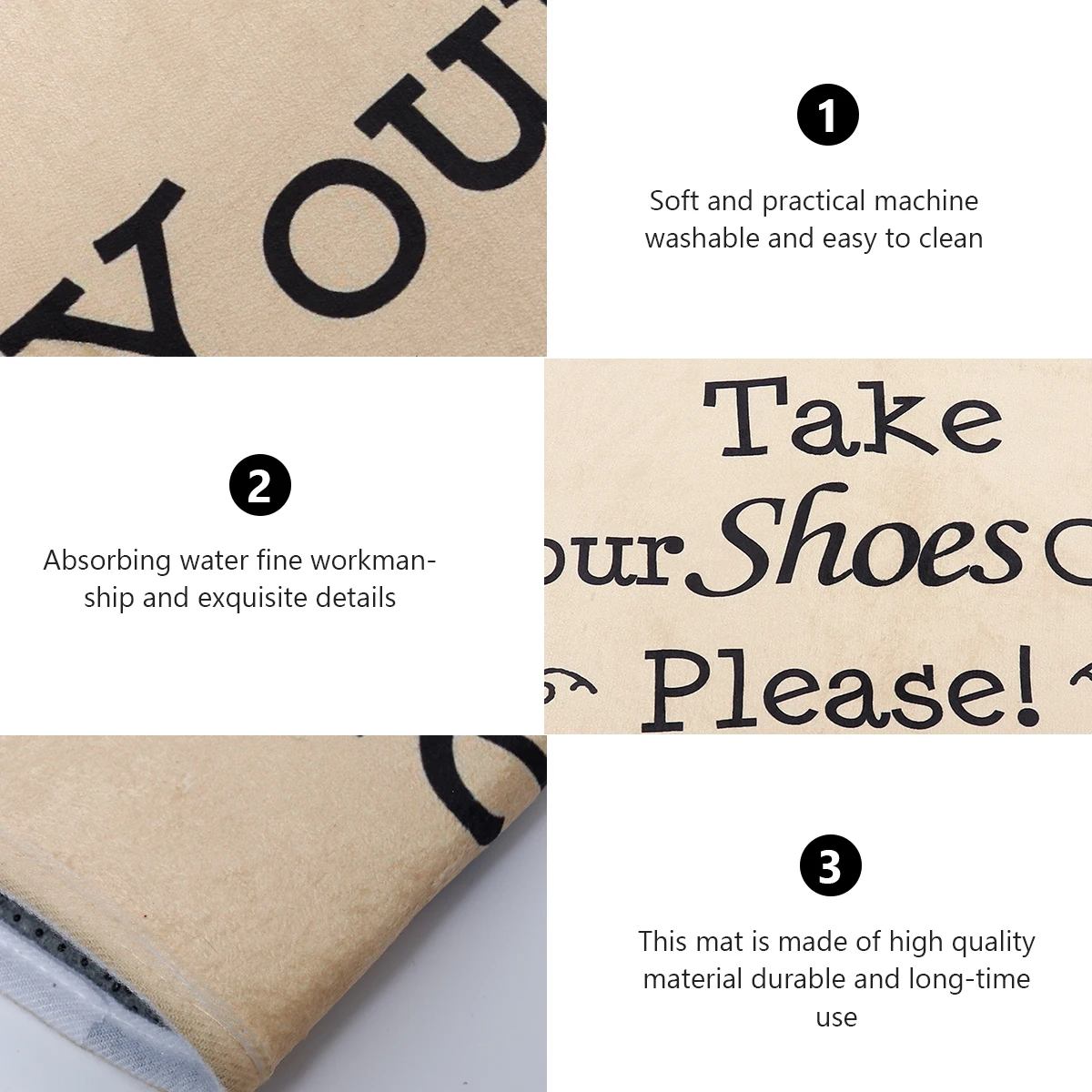 

Simple Letter Door Mat Non-Slip Washable Creative Floor Mat for Living Room Bedroom Hallway Entrance Rug Decorative Home Carpet