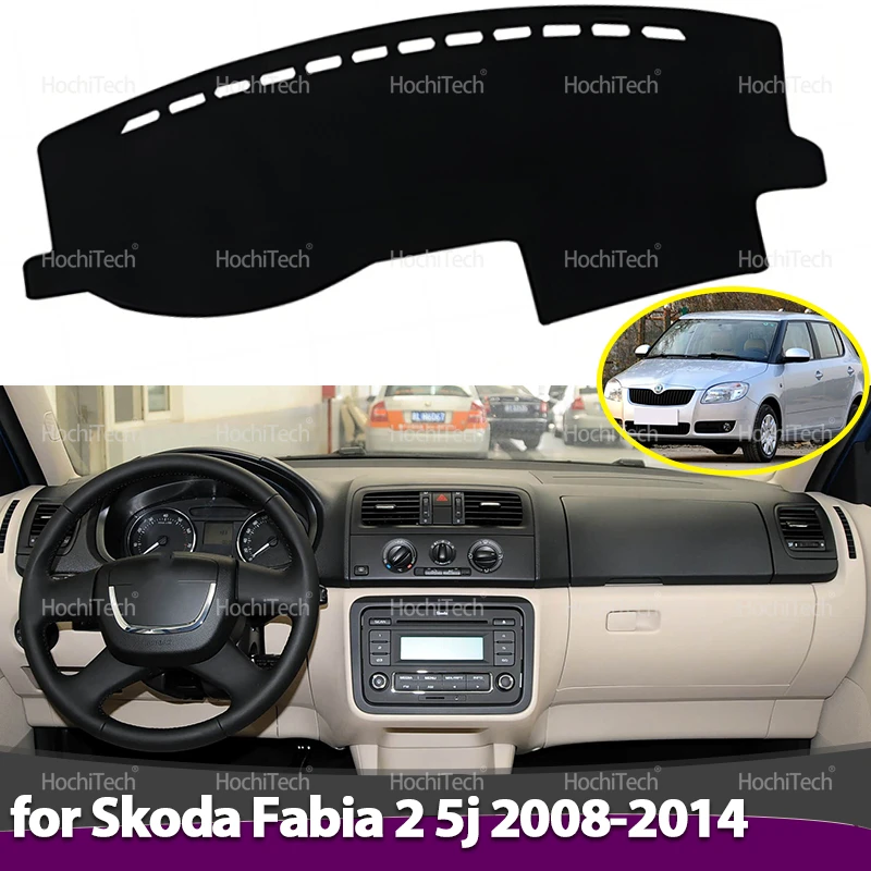 لوحة القيادة غطاء الوسادة لسكودا فابيا 2 5j 2008 2009 2010 2011 2012 2013 2014 المضادة للانزلاق حصيرة ظلة داشمات السجاد واقية البساط
