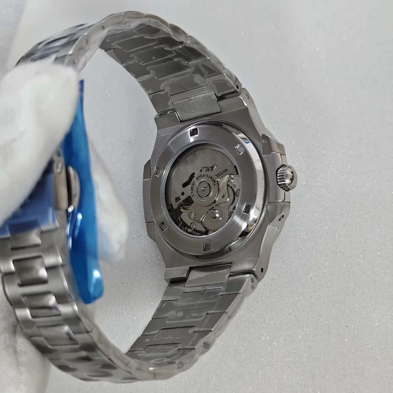 41MM NH70 Modified Men's Mechanical Watch with Skeleton Dial and Nautilus Design  Powered by Japanese NH70 Movement