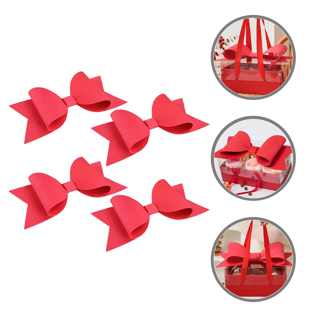 

4 Pcs Wedding Decorations Decorative Bow Bows for Crafts Wreath Decorate Crafting Making Red