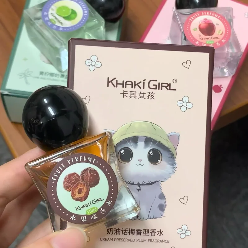 Crema de Perfume afrutado ciruela limón leche de coco Perfume de manzana fragancia duradera encanto diario Perfume ligero fresco de alta gama 15ml