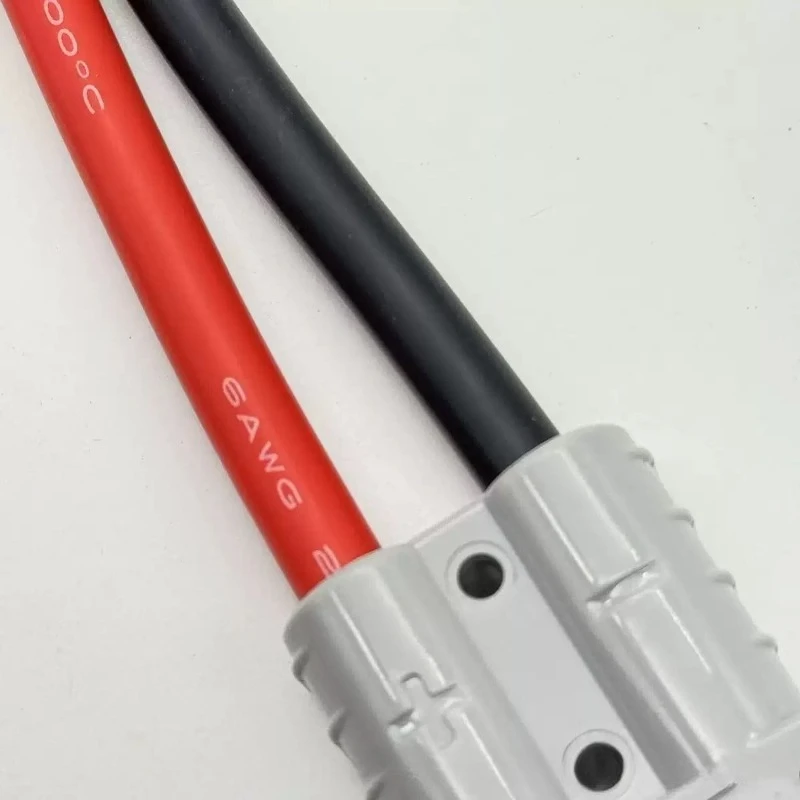 

For Anderson 120A High Current Power Connector with 6AWG 30/50/100CM Super Soft Silicone Cable Forklift Battery Charging Plug