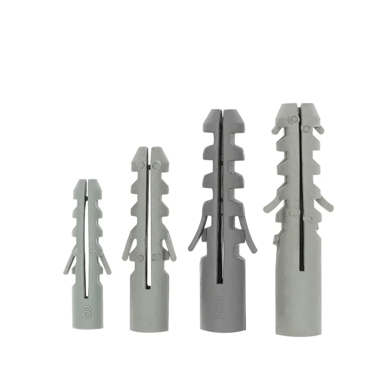 M4 M5 M6 M8 M10 M12 M14 Plastic Expansion Pipe Grey Wall Anchors Nylon Rubber Wall Plug Screw Expansion Screw Expansion Tube