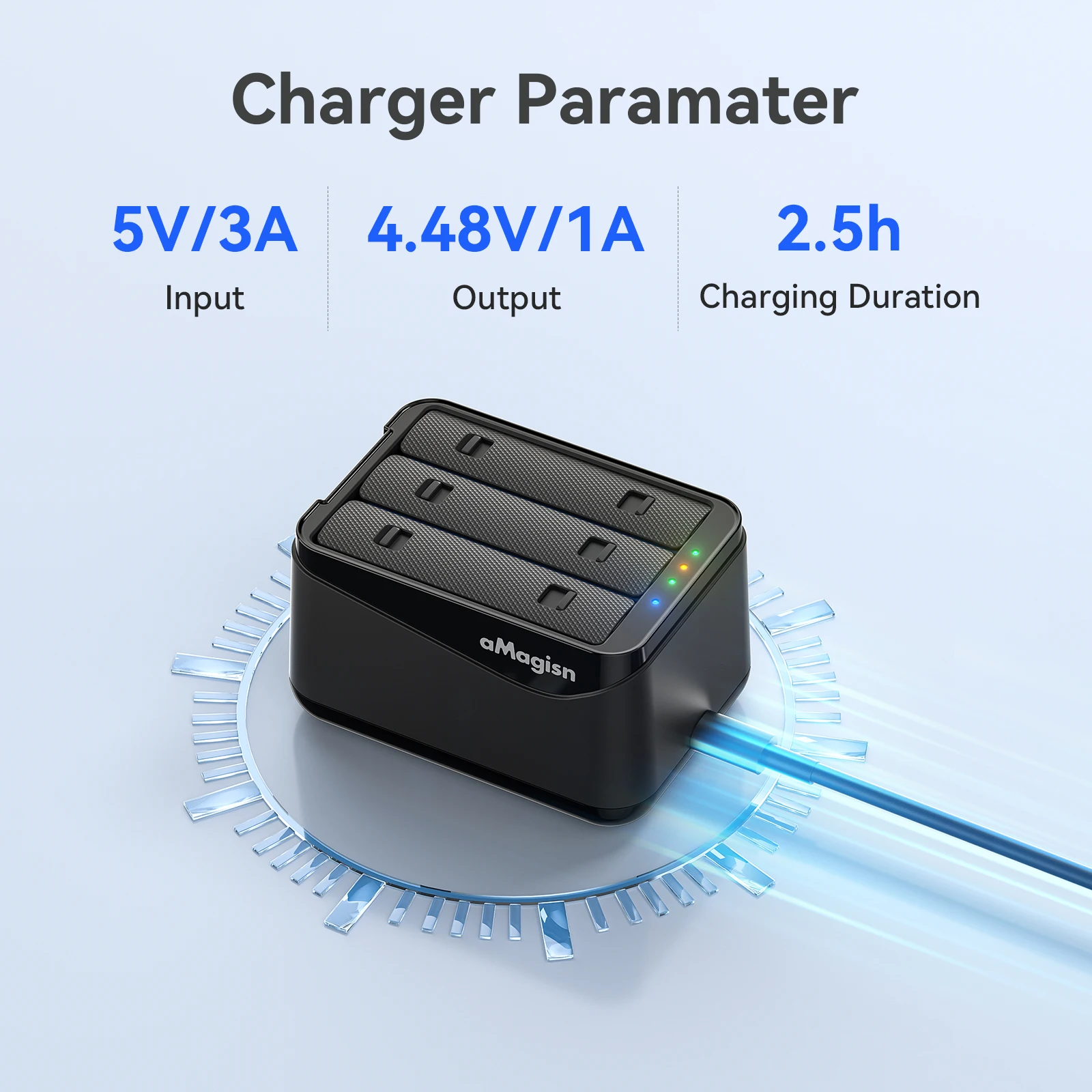 3 Slots Charging Box Battery Charger Hub for Insta 360 X5 Charging Dock Manager For Insta360 X5 Charger Stand Camera Accessories
