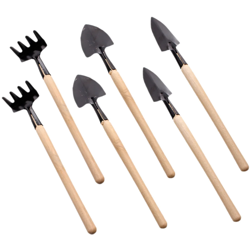 

6pcs Mini Gardening Tools Set Small Size Lightweight Kids Safe Rake Fork Planting Digging Tool for Children Garden