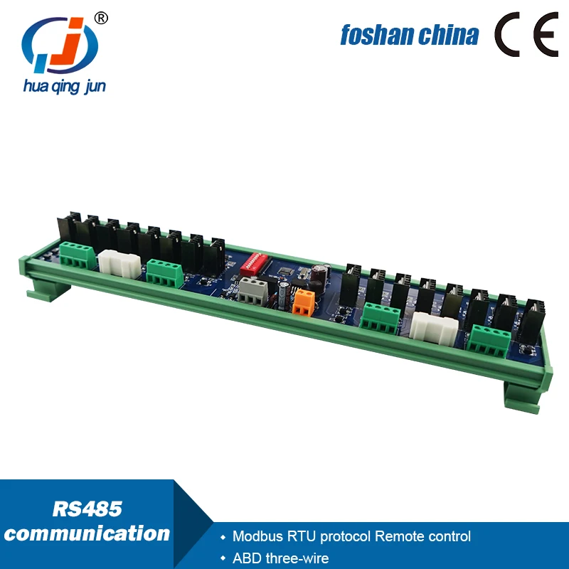 Huaqingjun 16-Channel RS485 Communication PLC DC Expansion Board Modbus RTU RS485 Data Collector Timeout Detection