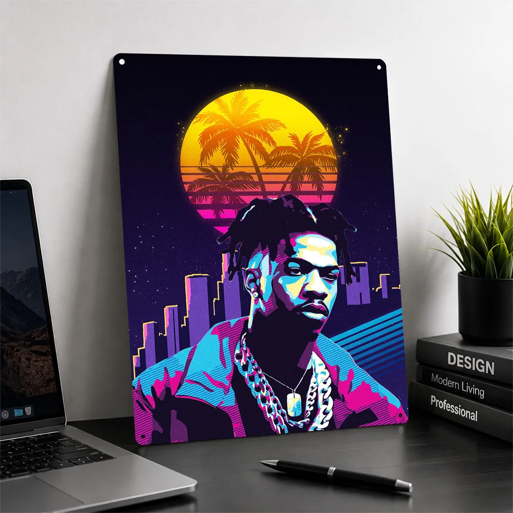 Lil Baby Retro 3D Texture Printed Poster Custom Vintage Metal Tin Plate Sign for Wall Art Decoration Room Accessories Wand Deko