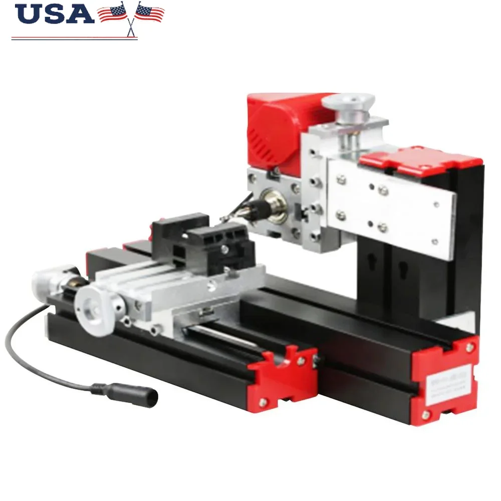 

6 in 1 multiuso mini tornio strumento motorizzato seghetto alternativo smerigliatrice legno metallo tornio kit fai da te student