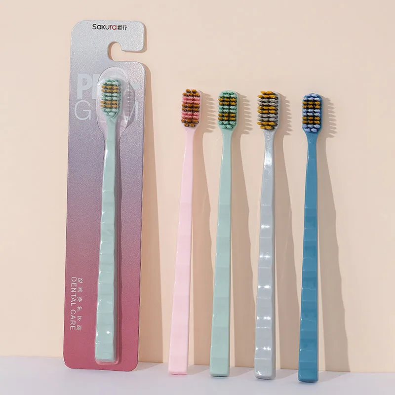 New Bamboo Joint Spiral Wire Soft Bristled Toothbrush Adults Household Ultra-Fine Wide Head Teeth Gum Oral Care Cleaning Brush