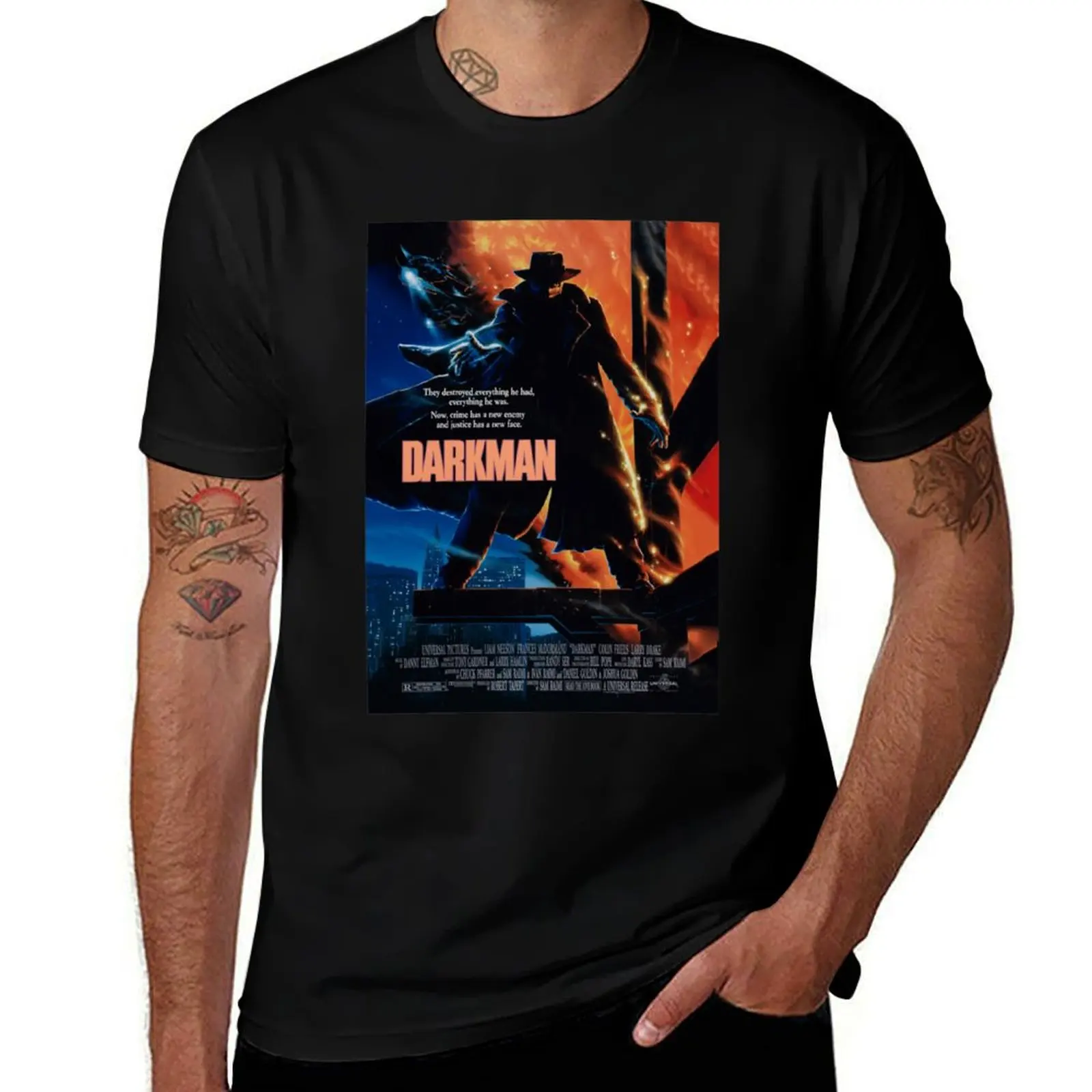 DARKMAN MOVIE POSTER Classic . T-Shirt Construction Work Tee Shirt