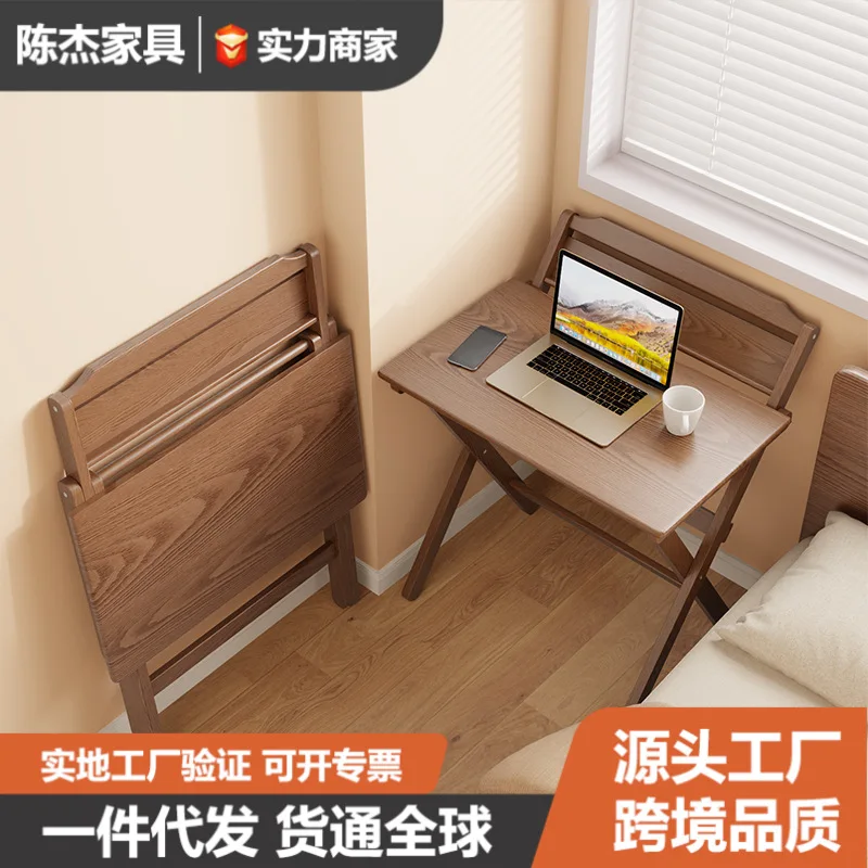 A delivery table foldable desk children's study table against the wall simple household small apartment solid wood dining table