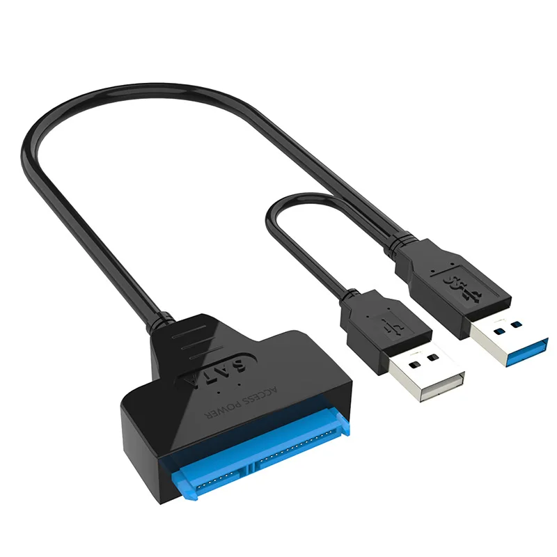 SATA to USB 3.0/2.0 Cable for 2.5 Inch External HDD SSD Hard Drive SATA 3 22 Pin Cable USB 3.0/2.0 to Sata III Cord Up to 6 Gbps