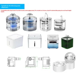 USB Submersible Water Pump๏ผ Ultra Quiet Low Voltage Power for Aquarium Fountain Fountain Pool Pet Cat Drinker Pump Replacement