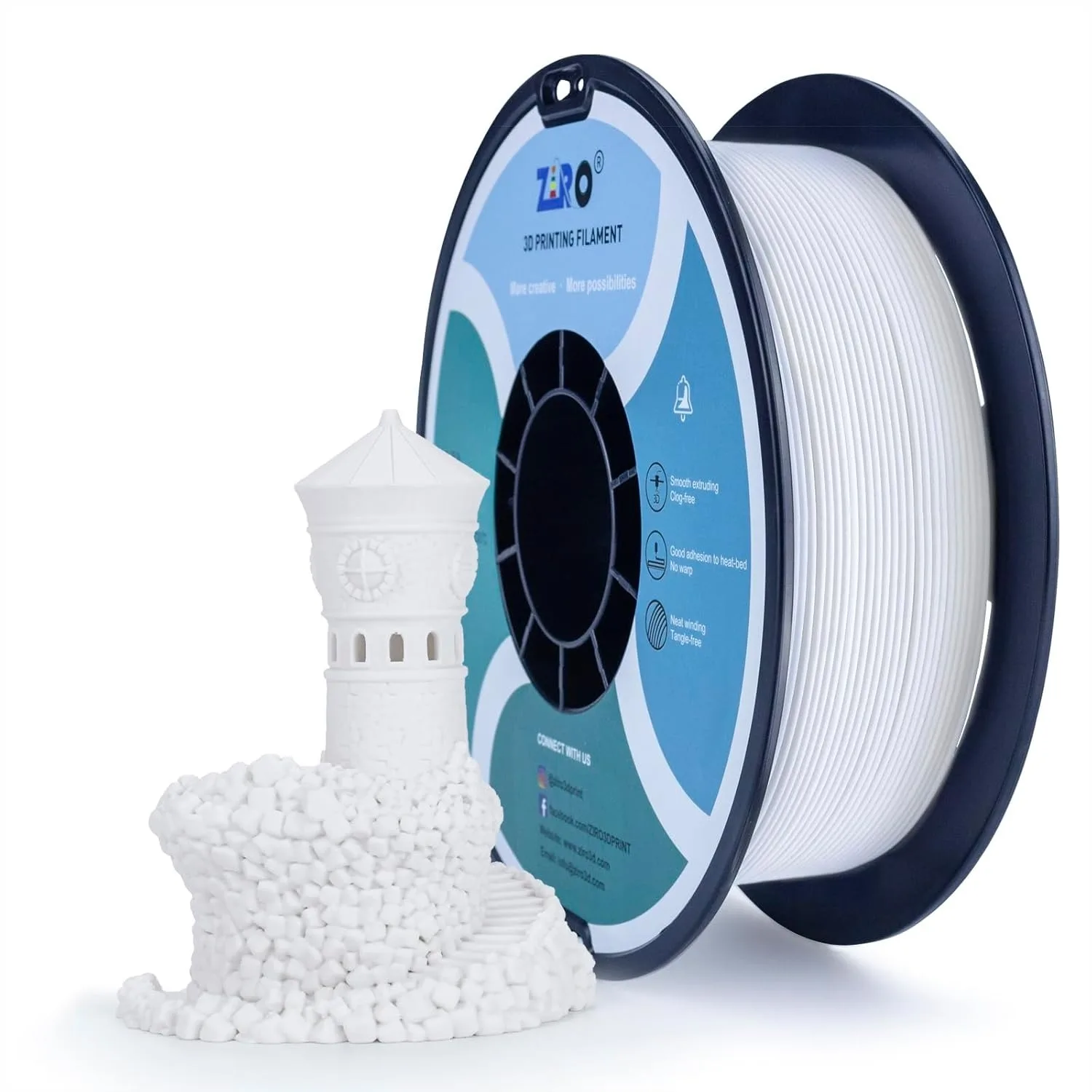 

Matte PLA Filament 1.75mm, Pure Color No-Shine 3D Printer Filament, High Toughness 3D Printing Material, Dimensional Accuracy +/- 0.03mm, White