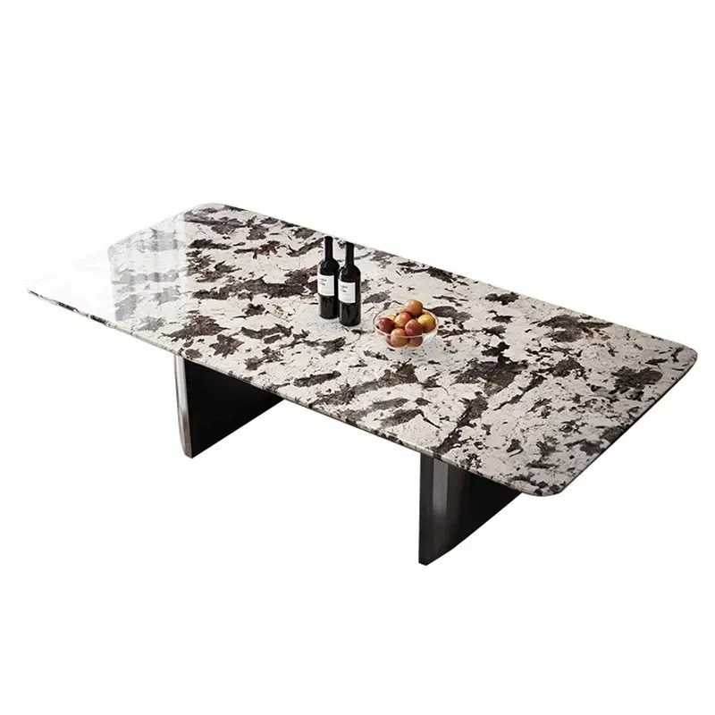 

Marble rectangular light luxury high-end designer high-end dining table home living room