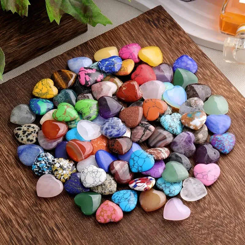 

10 шт., натуральный целебный кристалл любви, креативный розовый кварц в форме сердца, украшение для дома для исцеления медитации, женский подарок 20 мм