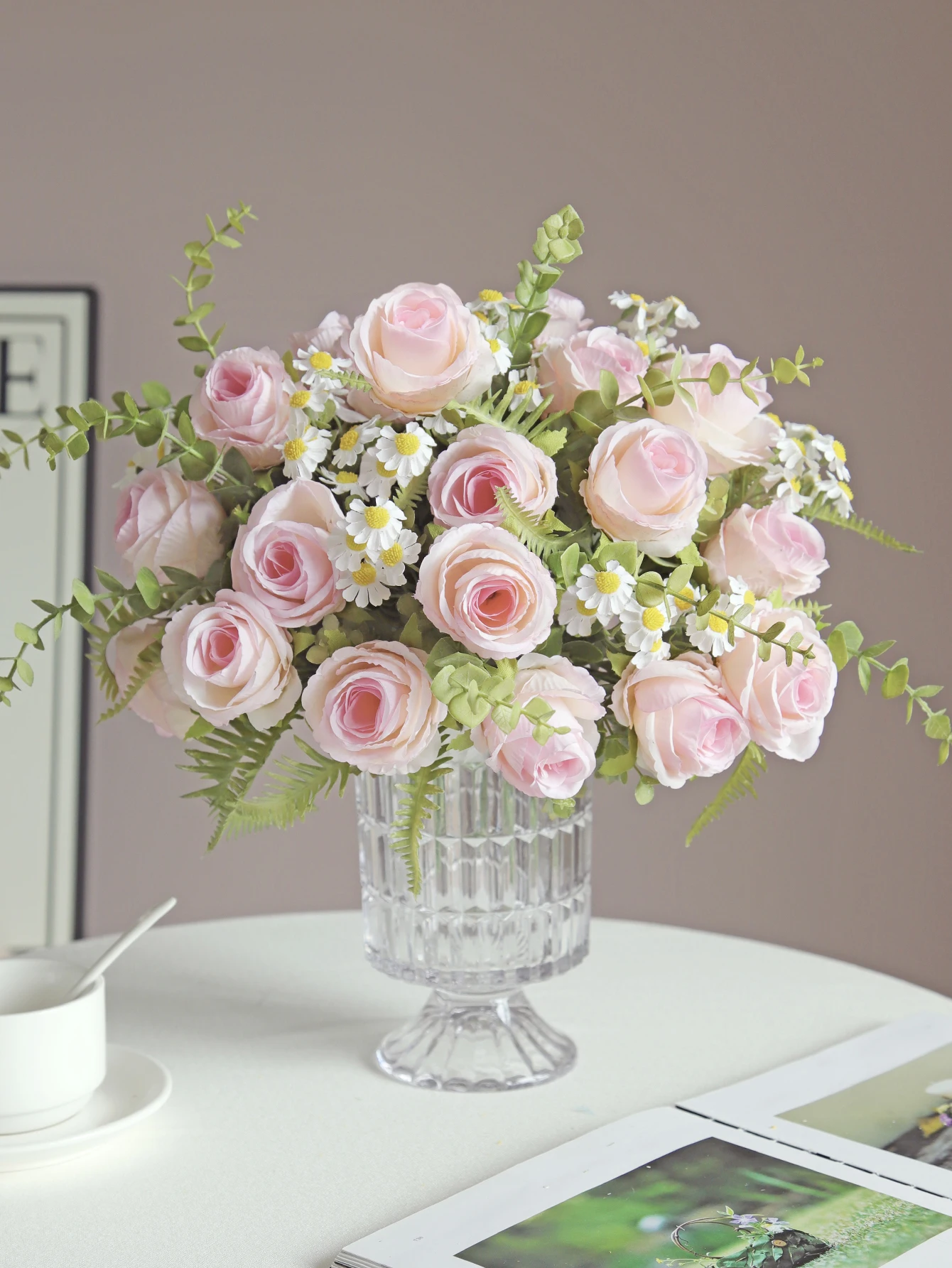 Seidenrosen Künstliche Blumen DIY Hochzeit Heim Weihnachtsdekorationen Kranz Brautstrauß Wohnzimmer Flur Fotografie Ornamente – Detail 7