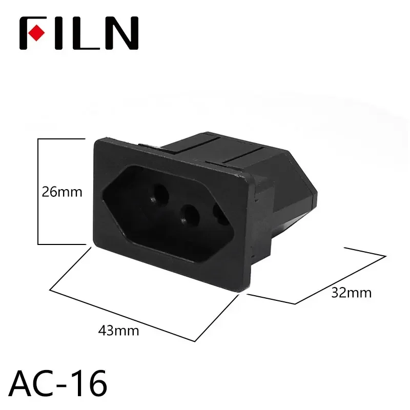 IEC320 3Pin Männlich Weiblich Stromeingang mit 10A Sicherung Rote LED Anzeige Buchse Montieren AC Stecker PC Server Industrie U – Detail 34