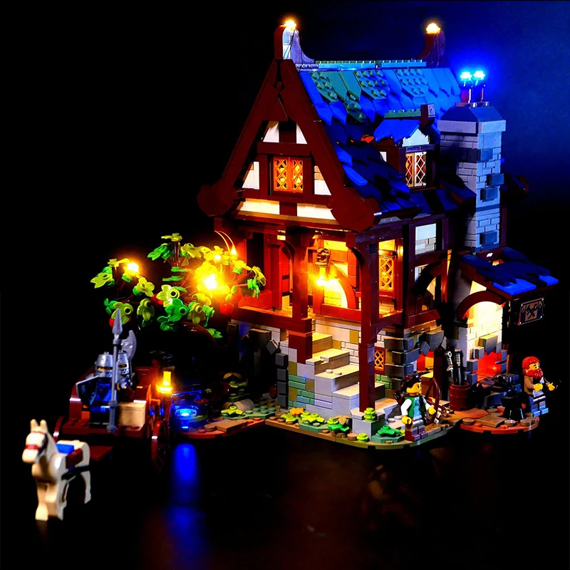 RC DIY LED-Licht-Kit für Lego 21325 mittelalter liche Schmiede Baustein-Set (nur LED-Licht, ohne Blöcke Modell)