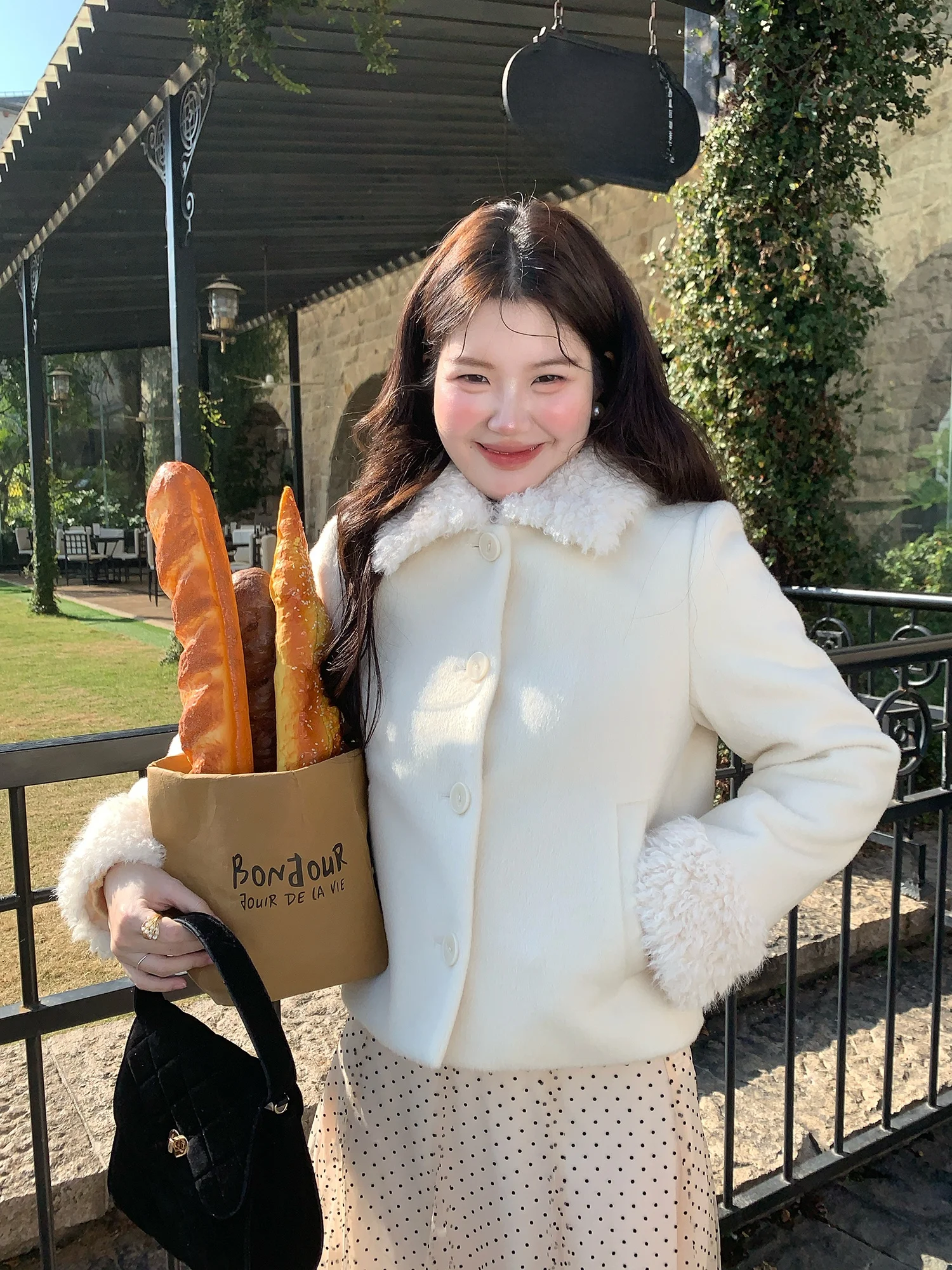 

Теплое шерстяное короткое пальто для женщин в корейском стиле, на пуговицах, с отложным воротником, из смесового хлопка, с отделкой из искусственного меха, с длинными рукавами, зимняя верхняя одежда