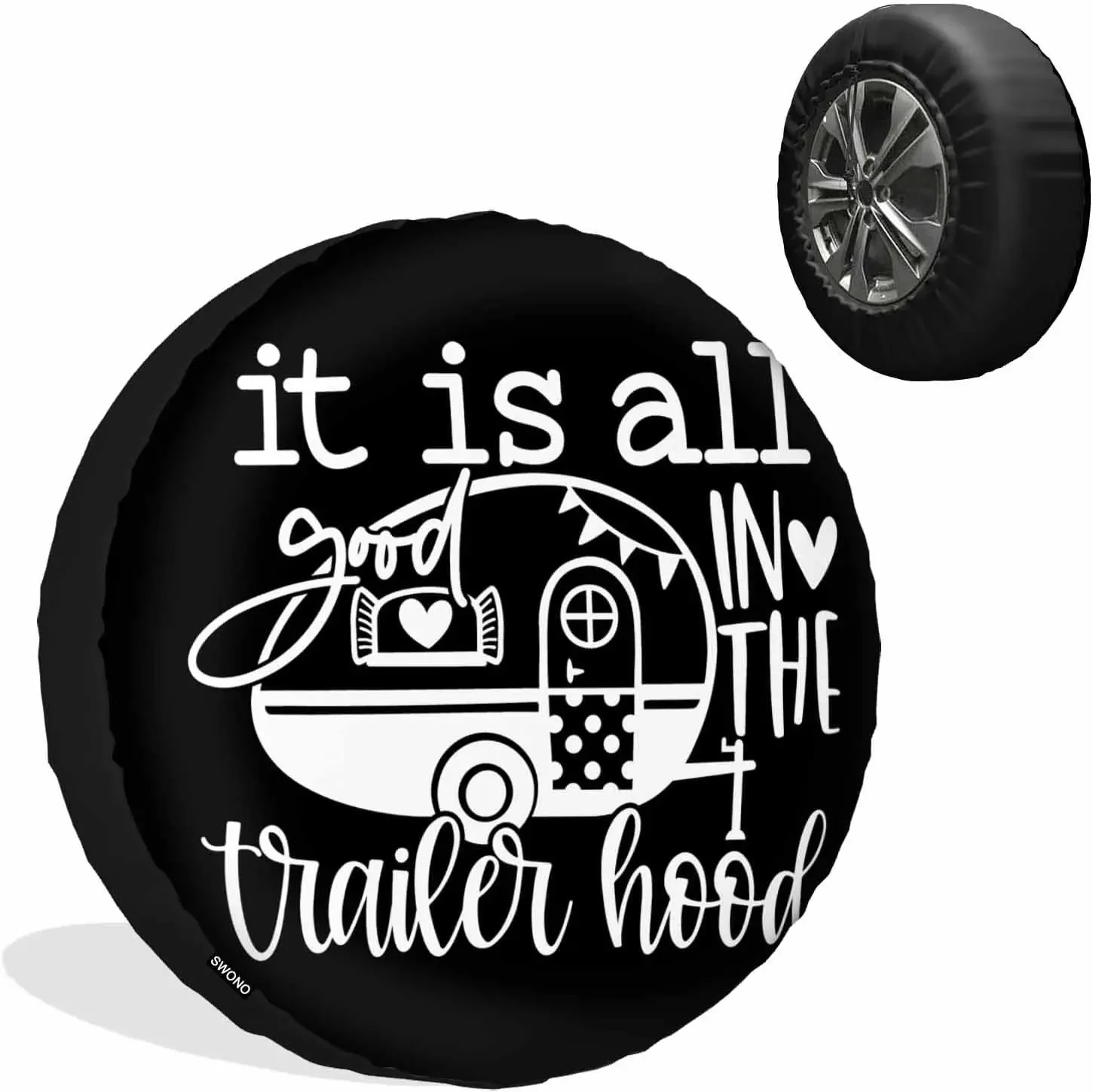 Inspirational Quotes Spare Tire Covers Wheel Guards Weatherproof Camping Trailer Universal Fits Tires for Rv SUV Truck Camper