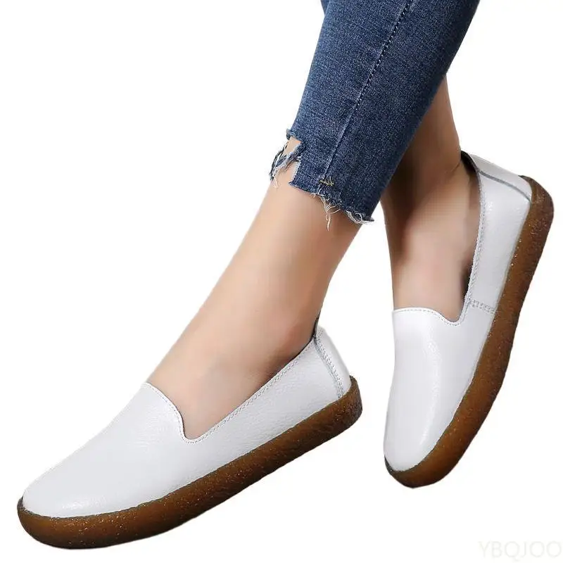 الربيع والخريف أزياء جديدة لينة سوليد عارضة مريحة المرأة حذا فردي للسيدات المشي في الهواء الطلق المرأة حذاء مسطح حجم كبير #6