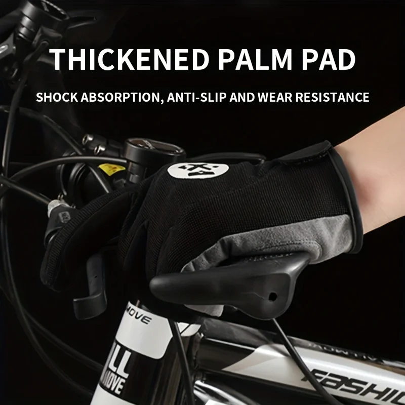Cycling Gloves for Men Women Touch Screen Shock Absorption Thick Palm Pad Anti-Slip Breathable Mountain Bike Gloves