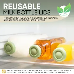 Silicone Replacement Caps | 48mm Diameter Bottle Lids for Stanpac & Libbey Milk Glass Bottles | Reusable, Long-Lasting(3pcs)