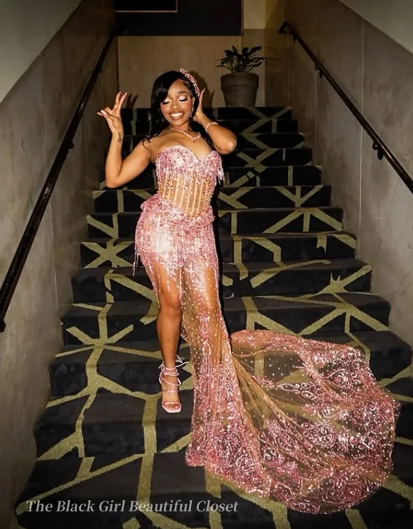 Customized Sparkling Short Irregular Trailing Evening Gowns Pink Diamond Irregular Long Trailing Gorgeous Prom Dresses