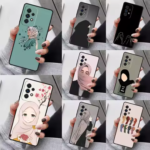 Islamic Muslim Hijabi Girls Phone Case For Samsung Galaxy S23 S21 S20 FE S24 S22 Ultra Note20 S10 S9 S8 Plus A40 A52 A12 A13 A53