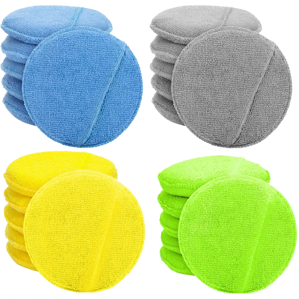 6PCS Microfiber Wax Applicator Pads Car Wax Applicator Buffing & Detail Polishing Foam Pads for Car Cleaning and Fine Polishing