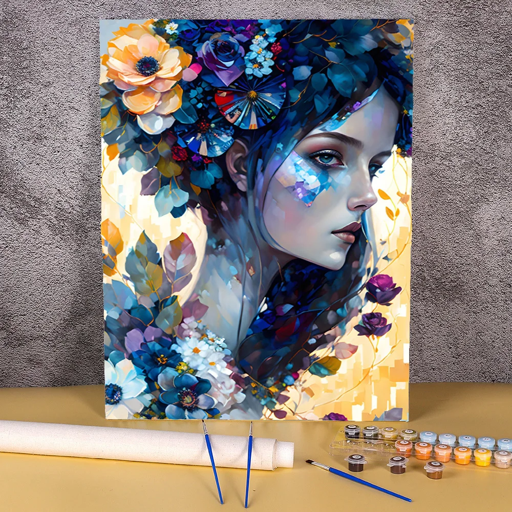 

Diy Paint By Numbers Butterfly Girl Kit Oil Painting By Number On Canvas Greasepaint Picture For Adult Unique Gift Home Decor