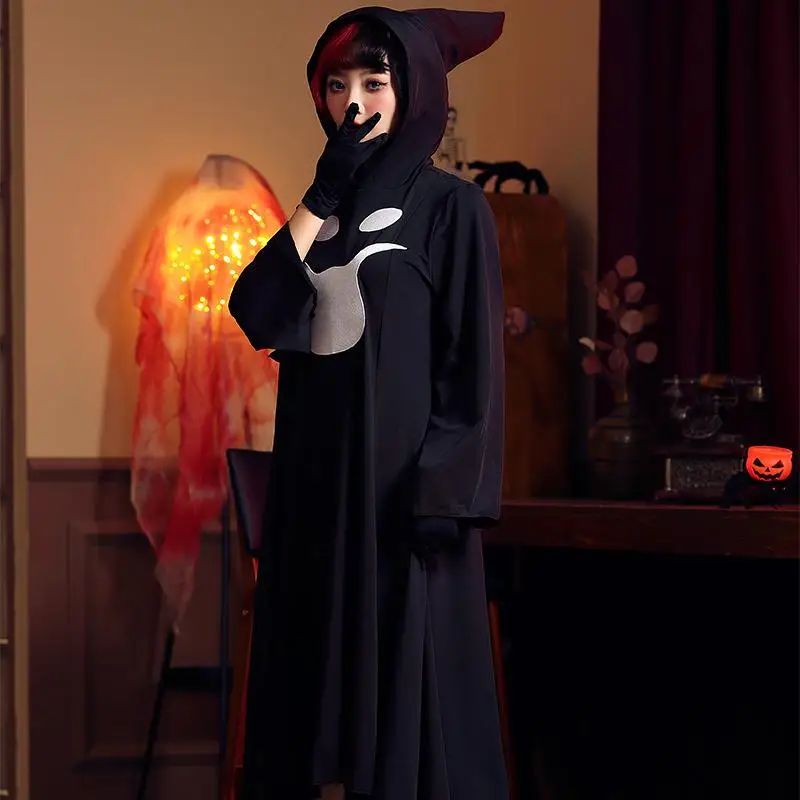 Loween Par Bla Robe Dr Outfit arp Cap خمسة تحسس زي الربط تصميم السيدات الملابس العرقية التقليدية المرحلة