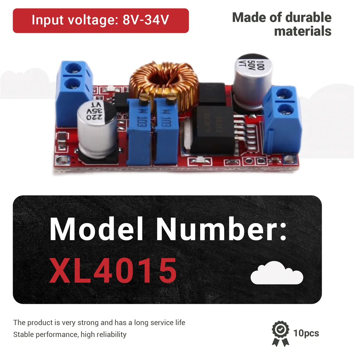 AA98 10Pcs 5A DC to DC Lithium Battery Charging Board Led Power Converter Lithium Charger Module XL4015