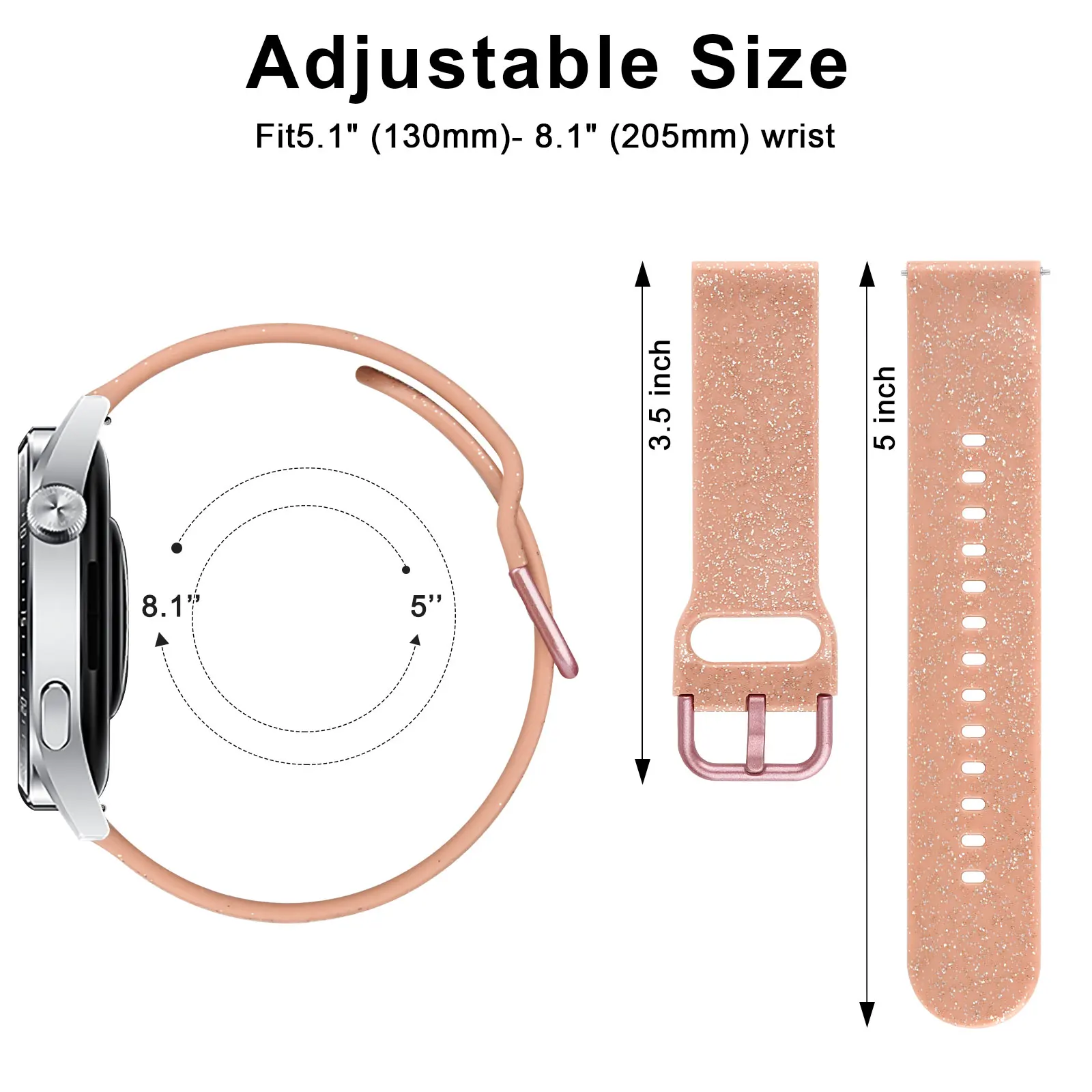 20mm 22mm Bling Strap For Garmin Vivoactive 3 Music 4 Venu Sq 2 Sports Watch Band Loop For Forerunner 245 645 55 158 Strap