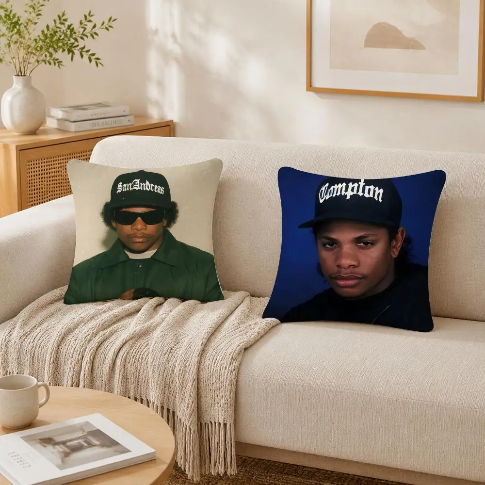Rapper Singer E-eazy E Cushion Cover Plush Decorative Pillow Case With Hidden Zipper Cutecore Room Decor For Home