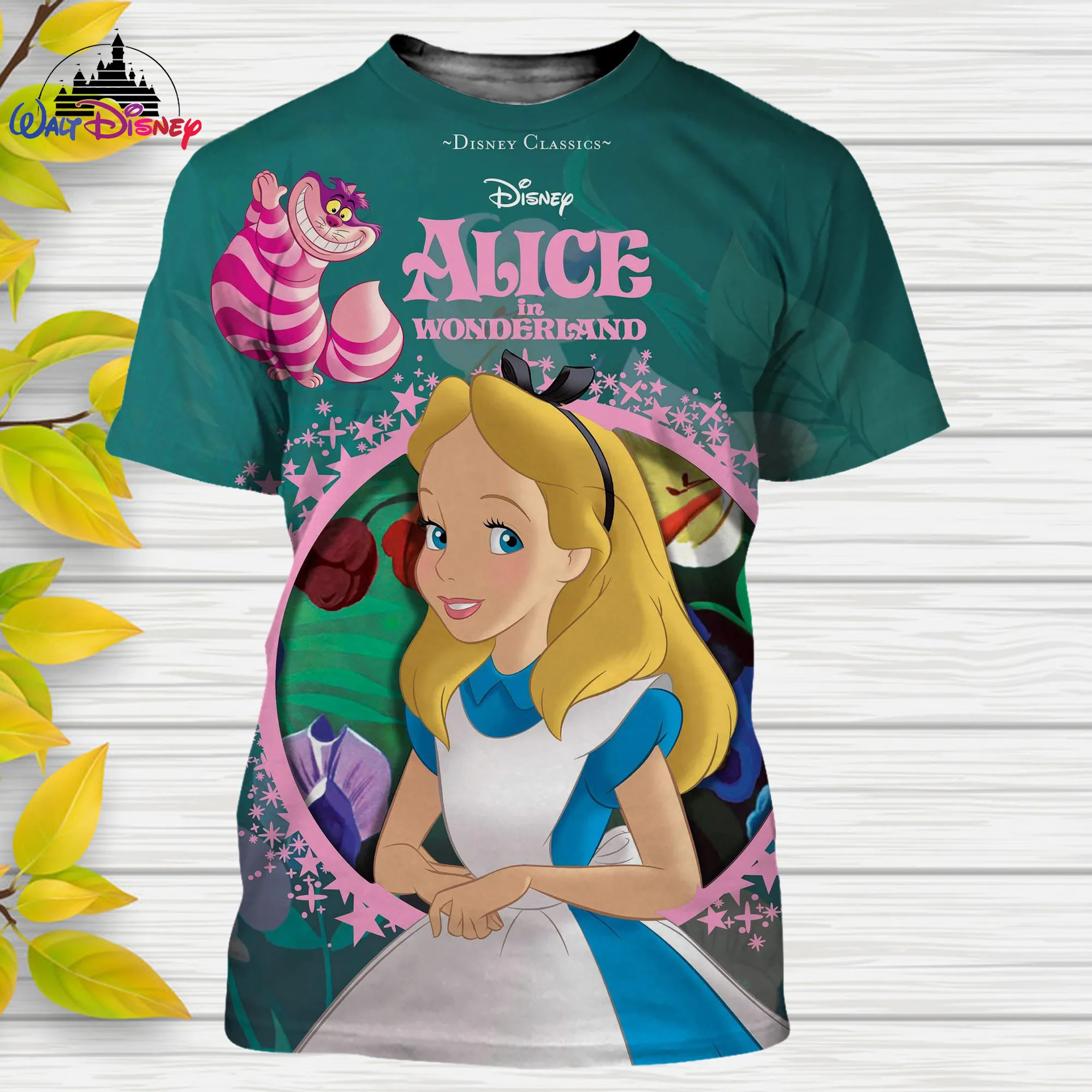 Alice in Wonderland 3D T-shirt Disney men women t shirt casual style 3D print Summer Casual Streetwear Tee Tops