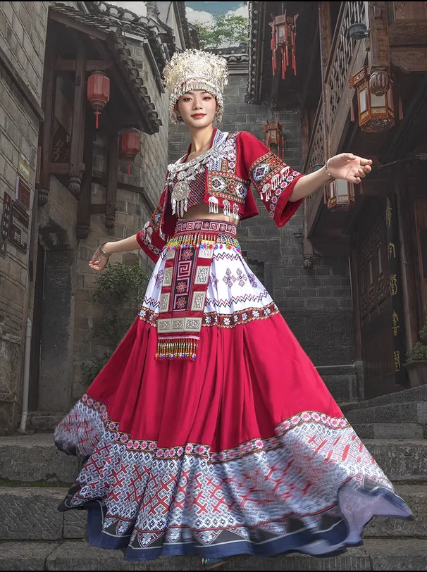 Classical Dance Costume Huaxia Guizhou Miao Ethnic Minority Adult Performance Set