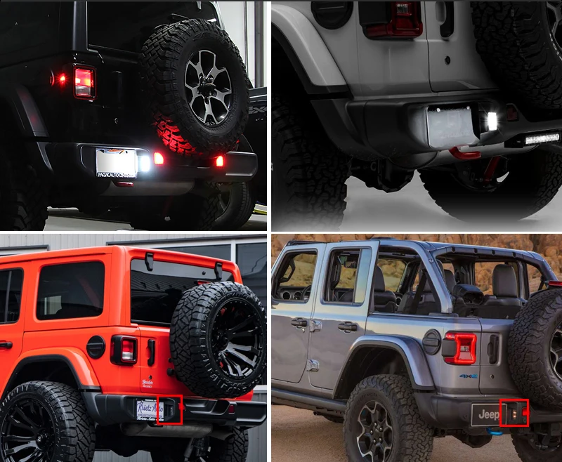 Para jeep wrangler jl 2017-2022 carro reverso led número luzes da placa de licença sem erro cauda pára-choques parar lâmpada 6000k