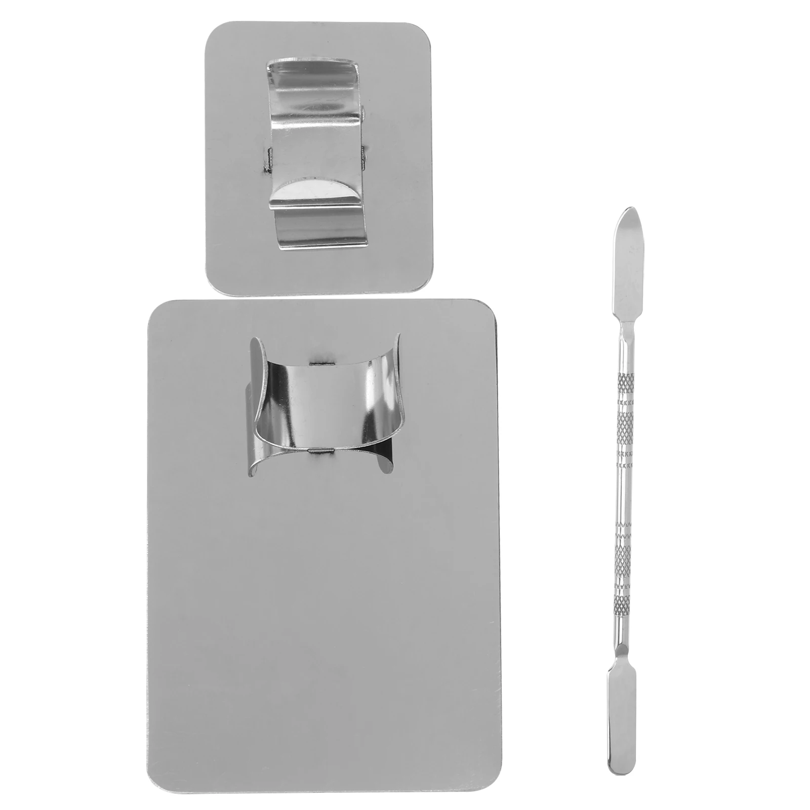 

2 Sets Stainless Steel Rings Nail Art Tool Mini Mixing Plates Handheld Durable Smooth Practical Nail Color Makeup DIY