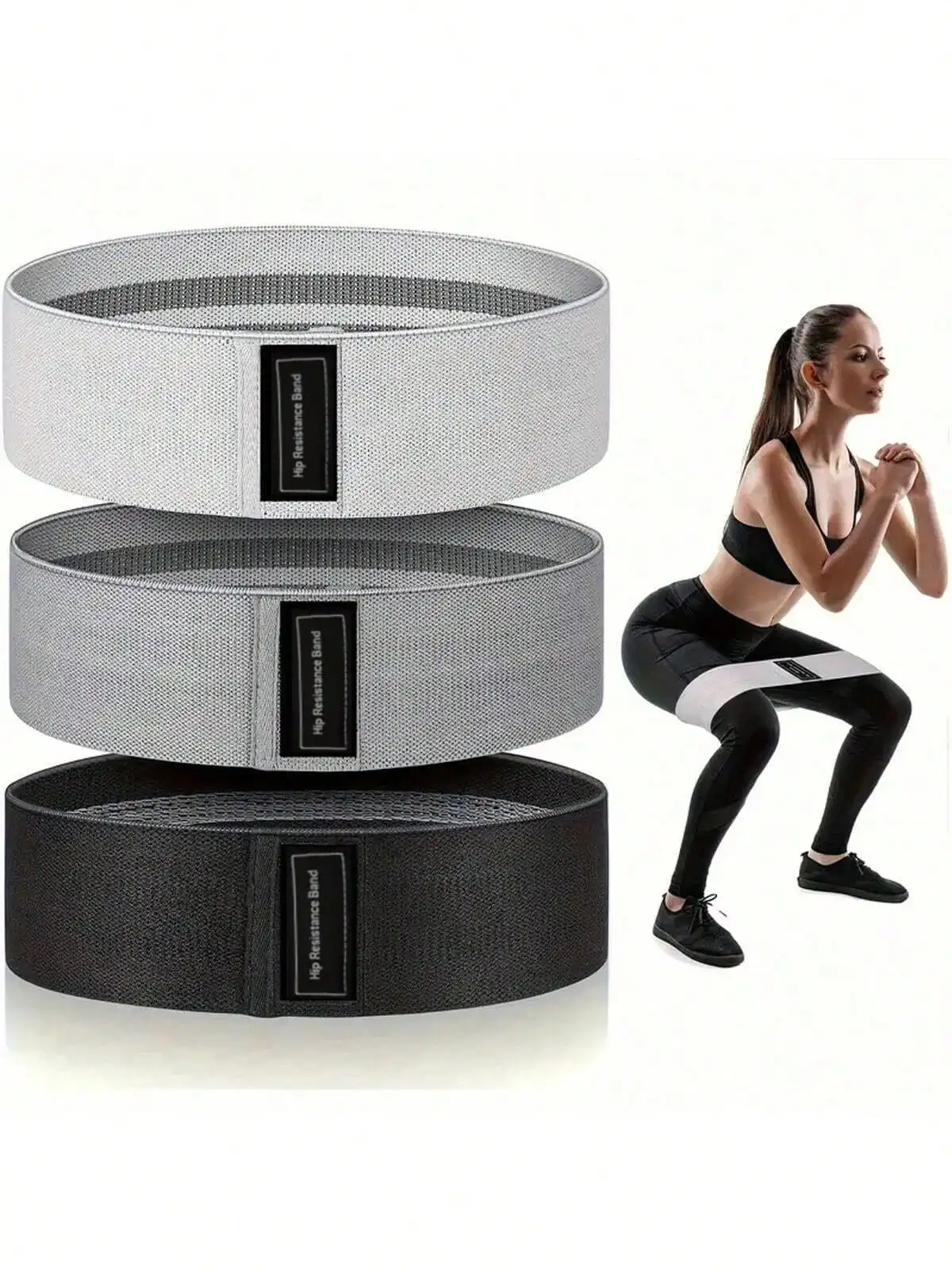 Bandes de Résistance en Tissu Essentielles pour les Entraînements des Hanches, des Fessiers et des Cuisses - Cercles Élastiques pour Squats, Étirements, Fitness, Yoga et Gym